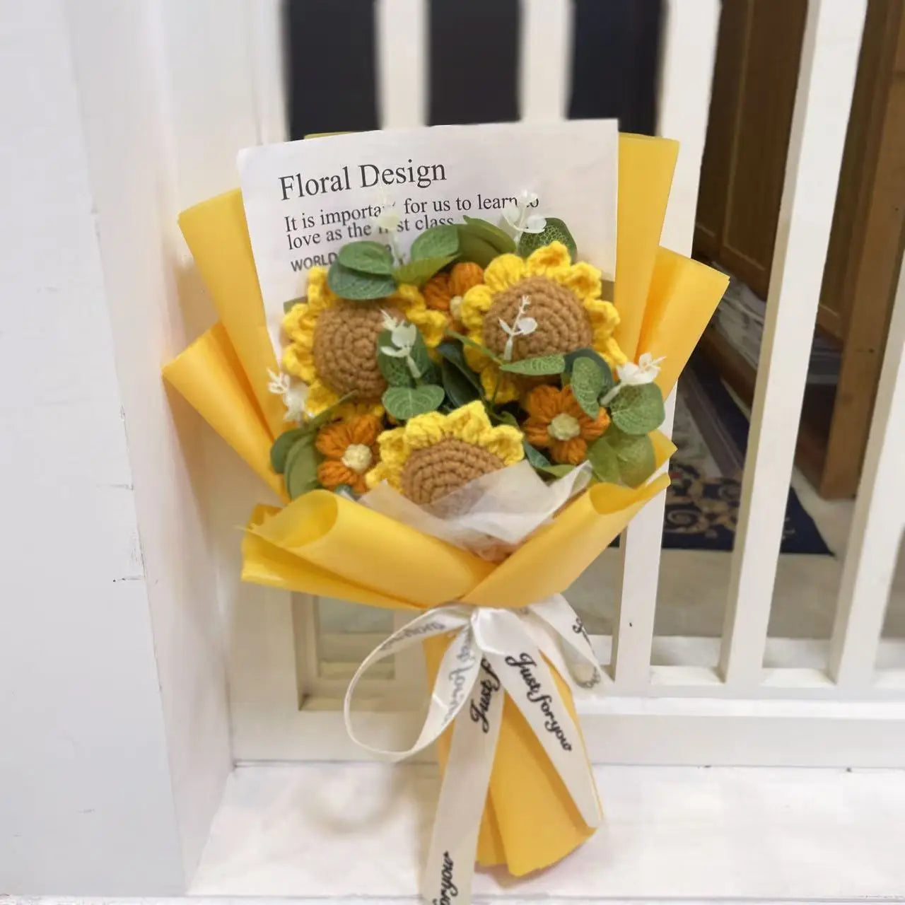 Trio Blooms – Crochet Flower Bouquet