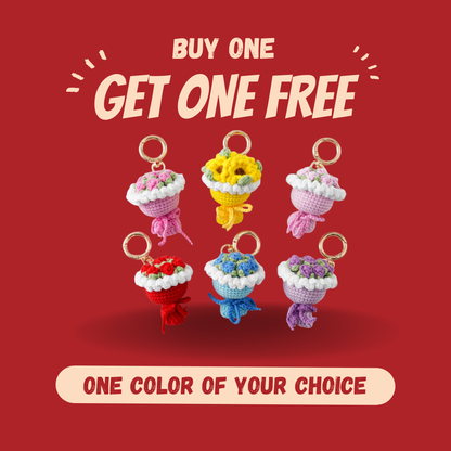 Trio Blooms – Crochet Flower Bouquet