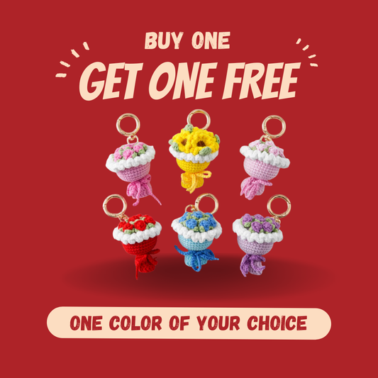 Trio Blooms – Crochet Flower Bouquet