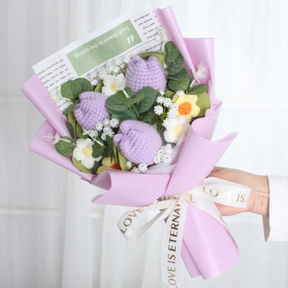 Forever Tulip Whisper – Knitted Flower